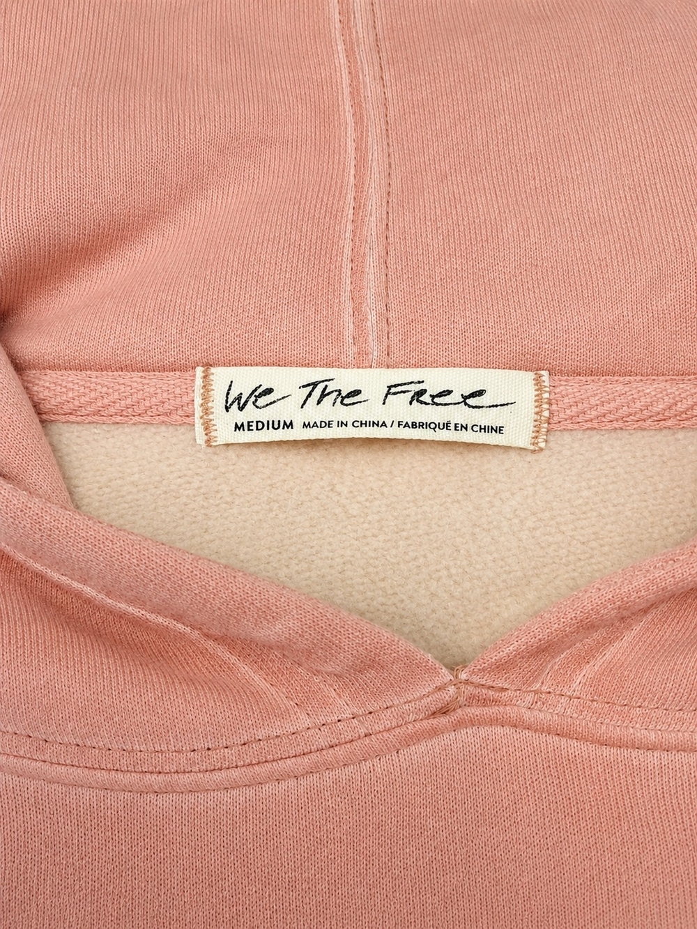 We The Free For The Win Hoodie Sweatshirt M Dusty Pink Oversized Short Sleeve FP - Picture 3 of 15